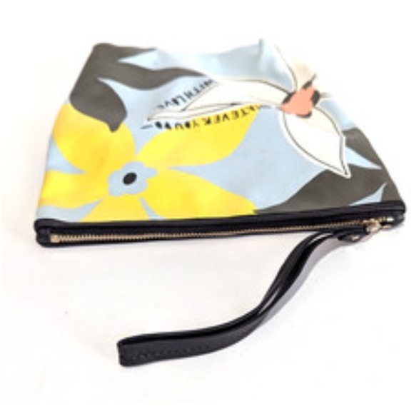 Kate Spade Whatever You Do With Love Floral Cosmetic Pouch Wristlet - Picture 2 of 8